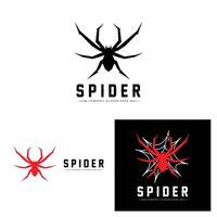 ragno e ragnatela logo icone vettoriali, animali che fanno nidi, per halloween, costumi vettore