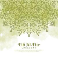 eid al-fitr con mandala e sfondo acquerello. illustrazione astratta vettore