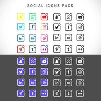 Pack di icone social vettore