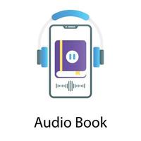 vettore di audiolibro in stile modificabile, diario audio