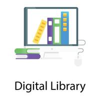 libreria digitale in stile vettoriale modificabile, ebook