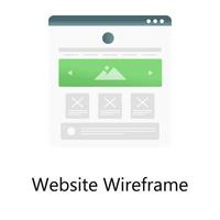 vettore gradiente concettuale del wireframe del sito web