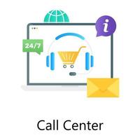 servizi di acquisto online per i clienti, vettore di call center in design sfumato