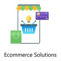 vettore gradiente di soluzione di e-commerce, shopping creativo