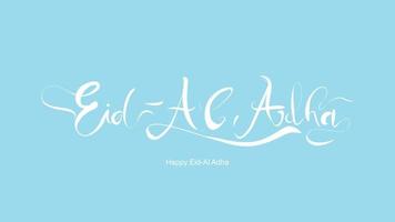 lettere scritte a mano eid al-adha. bel design del testo per poster grafico, biglietto di auguri, ecc. illustrazione vettoriale di saluto