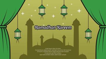 vettore di banner ramadan, stile cartone animato 02