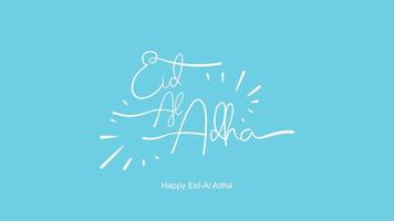 lettere scritte a mano eid al-adha. bel design del testo per poster grafico, biglietto di auguri, ecc. illustrazione vettoriale di saluto