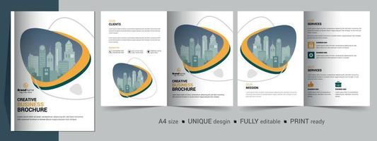 modello di progettazione brochure bifold creativa. modello multiuso, include copertina e pagine interne. vettore