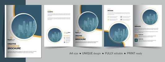 modello di progettazione brochure bifold creativa. modello multiuso, include copertina e pagine interne. vettore