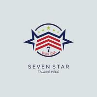 design del modello di logo a sette stelle per marchio o azienda e altro vettore