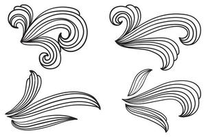 doodle vento illustrazione vettore stile disegnato a mano
