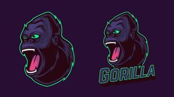 illustrazione della mascotte di vettore di gorilla arrabbiato.