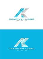 design del logo della lettera a e k vettore