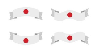 illustrazione di una bandiera del Giappone con uno stile di nastro. insieme di vettore della bandiera del giappone.