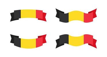 illustrazione di una bandiera del Belgio con uno stile di nastro. insieme di vettore della bandiera del Belgio.