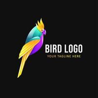 modello di logo di uccello. logo animale colorato vettore