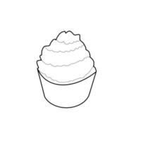 Cupcake dolce panetteria pane cibo caffè colazione doodle disegnato a mano vettore