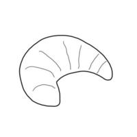 croissant panetteria pane cibo cafe colazione doodle disegnato a mano vettore