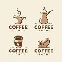 set di modello di progettazione logo caffè. etichette di caffetteria vettoriale. vettore