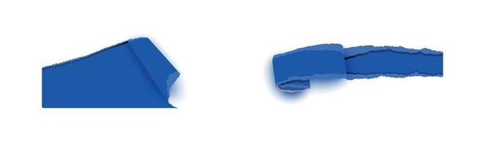 raccolta di carta strappata blu vettore