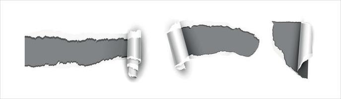 fogli di carta strappati. set di strisce di carta strappate. illustrazione vettoriale