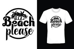 t-shirt da spiaggia design, tipografia, vintage vettore