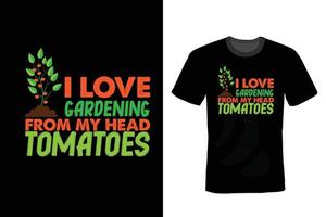 t-shirt da giardino design, tipografia, vintage vettore