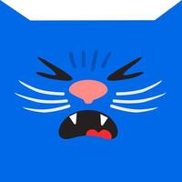 gatto emoji emoticon quadrato sorriso carino illustrazione vettoriale