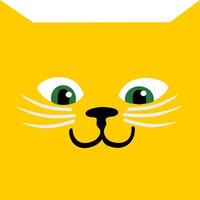 gatto emoji emoticon quadrato sorriso carino illustrazione vettoriale