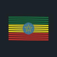 pennello bandiera etiopia. bandiera nazionale vettore