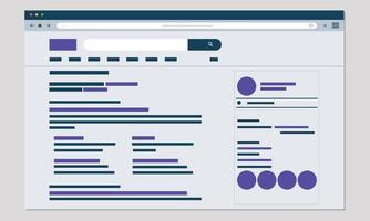 risultato della ricerca con il design della pagina di destinazione del sito Web del profilo vettore