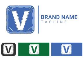 logo della lettera v e modello di progettazione dell'icona vettore