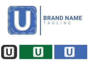 logo della lettera u e modello di progettazione dell'icona vettore