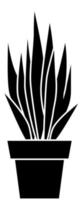 l'icona è una pianta con foglie aguzze e una silhouette nera. evidenziato su sfondo bianco. vettore