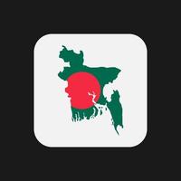 bangladesh mappa silhouette con bandiera su sfondo bianco vettore