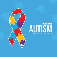 illustrazione piatta della giornata mondiale di sensibilizzazione sull'autismo vettore