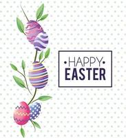 Emblema di buona Pasqua e uova di Ester vettore