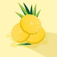 Fetta di illustratio di vettore di disegno di ananas