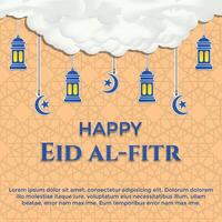 modelli di post sui social media e biglietti di auguri per la festa islamica del tema eid al-fitr vettore