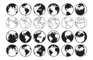 collezione di icone del globo vettore