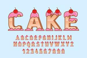 carattere e alfabeto della torta decorativa vettore