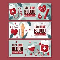 banner della giornata mondiale del donatore di sangue vettore