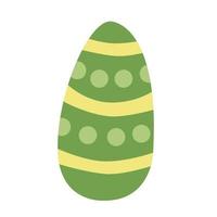 uovo di Pasqua verde decorativo. illustrazione piatta disegnata a mano. ottimo per biglietti di auguri vettore