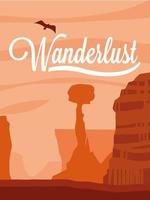 poster di paesaggio deserto paesaggio wanderlust vettore