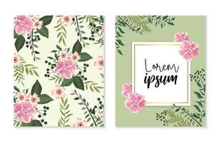 Set di carte ed etichette con piante di rose vettore