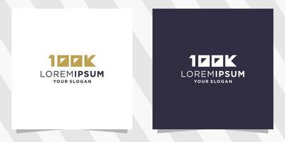 Logotipo di celebrazione di 100k, 100.000 follower vettore