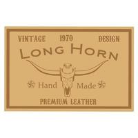 illustrazione grafica vettoriale del design vintage in pelle patch, longhorn texas, cowboy