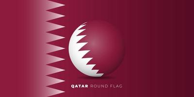 illustrazione vettoriale bandiera rotonda del qatar. design del modello per il giorno dell'indipendenza del qatar.