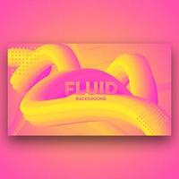 Banner fluido sfumato rosa e giallo vettore