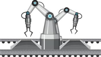 una macchina robotica che utilizza in fabbrica vettore